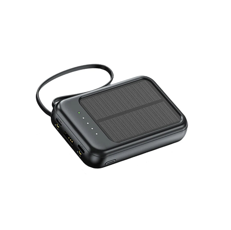 Portable Solar Power Bank with LED Light