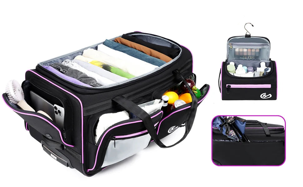 Travel Bag With Adjustable Garment Rack