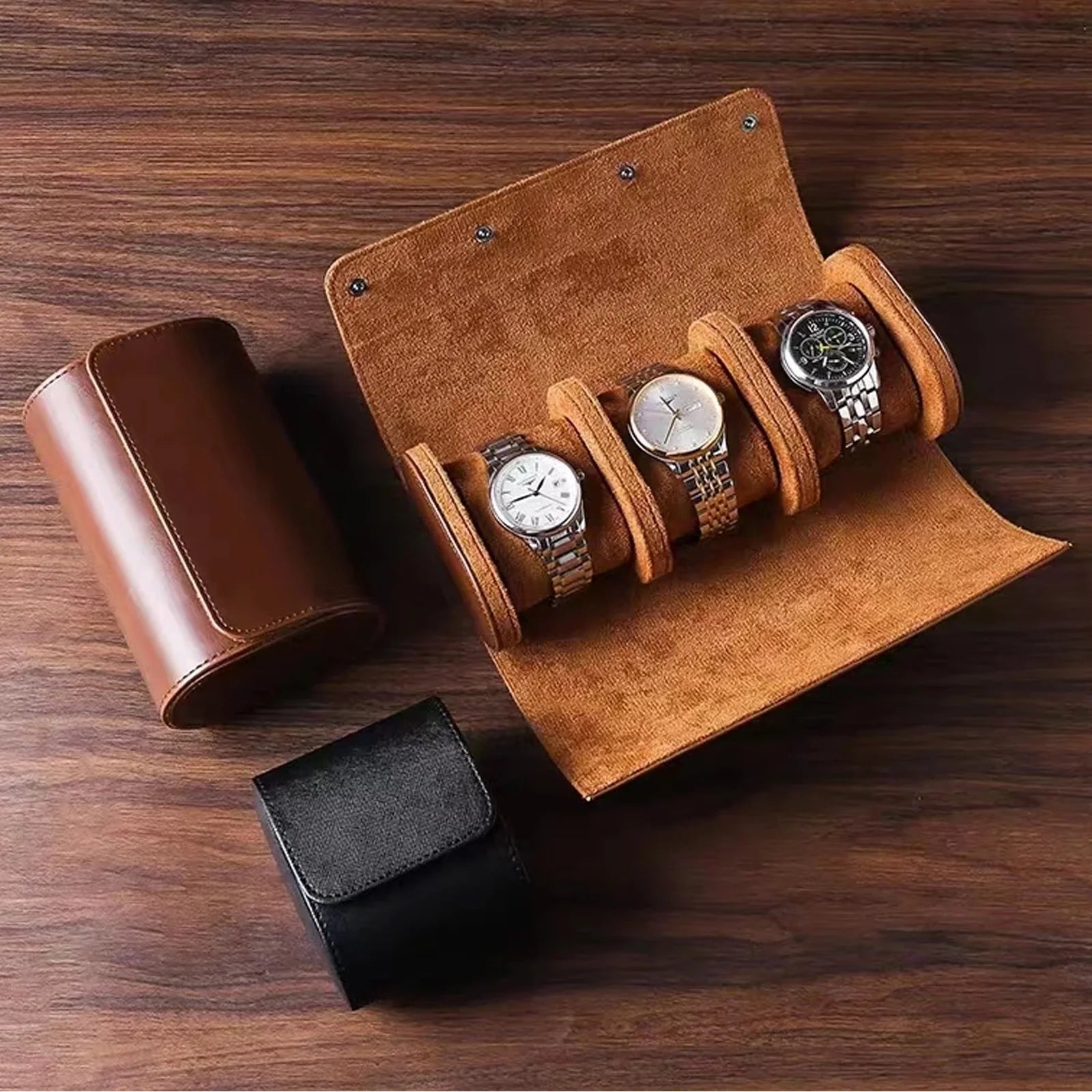 Leather Travel Watch Roll (single, double and triple)