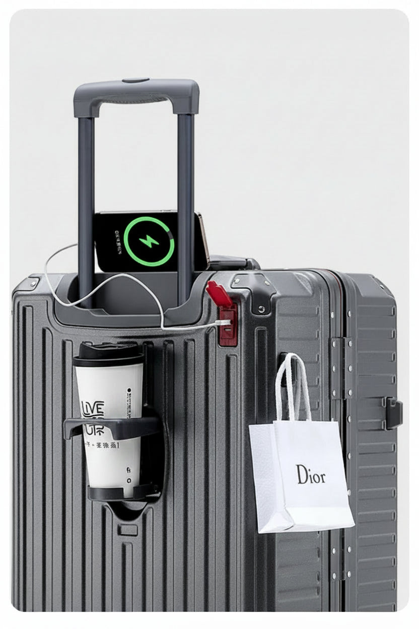 Aluminium Trolley Case With USB Charging Port