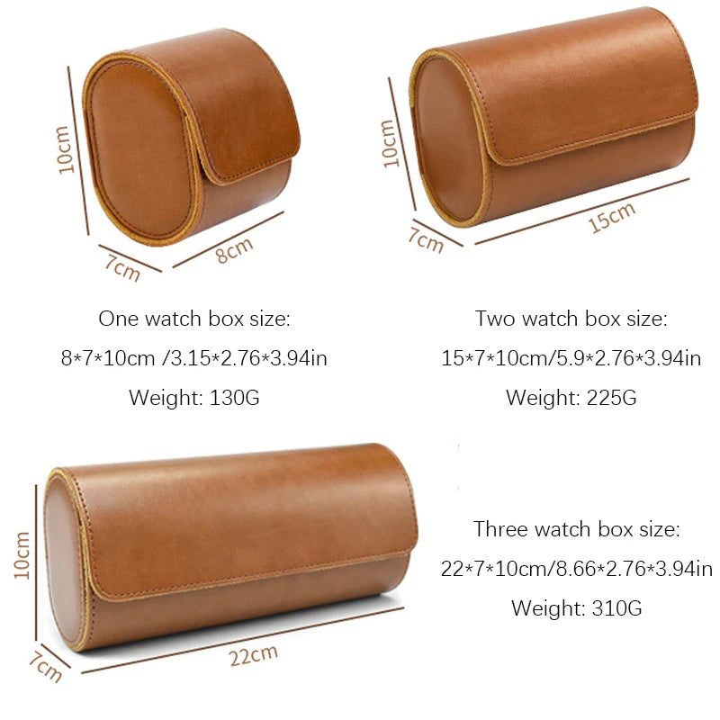 Leather Travel Watch Roll (single, double and triple)