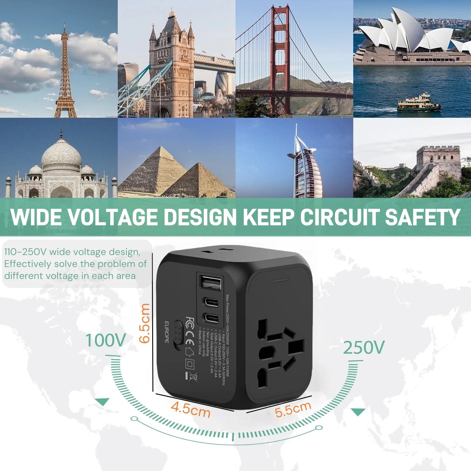 Universal Multi Socket Travel Adapter