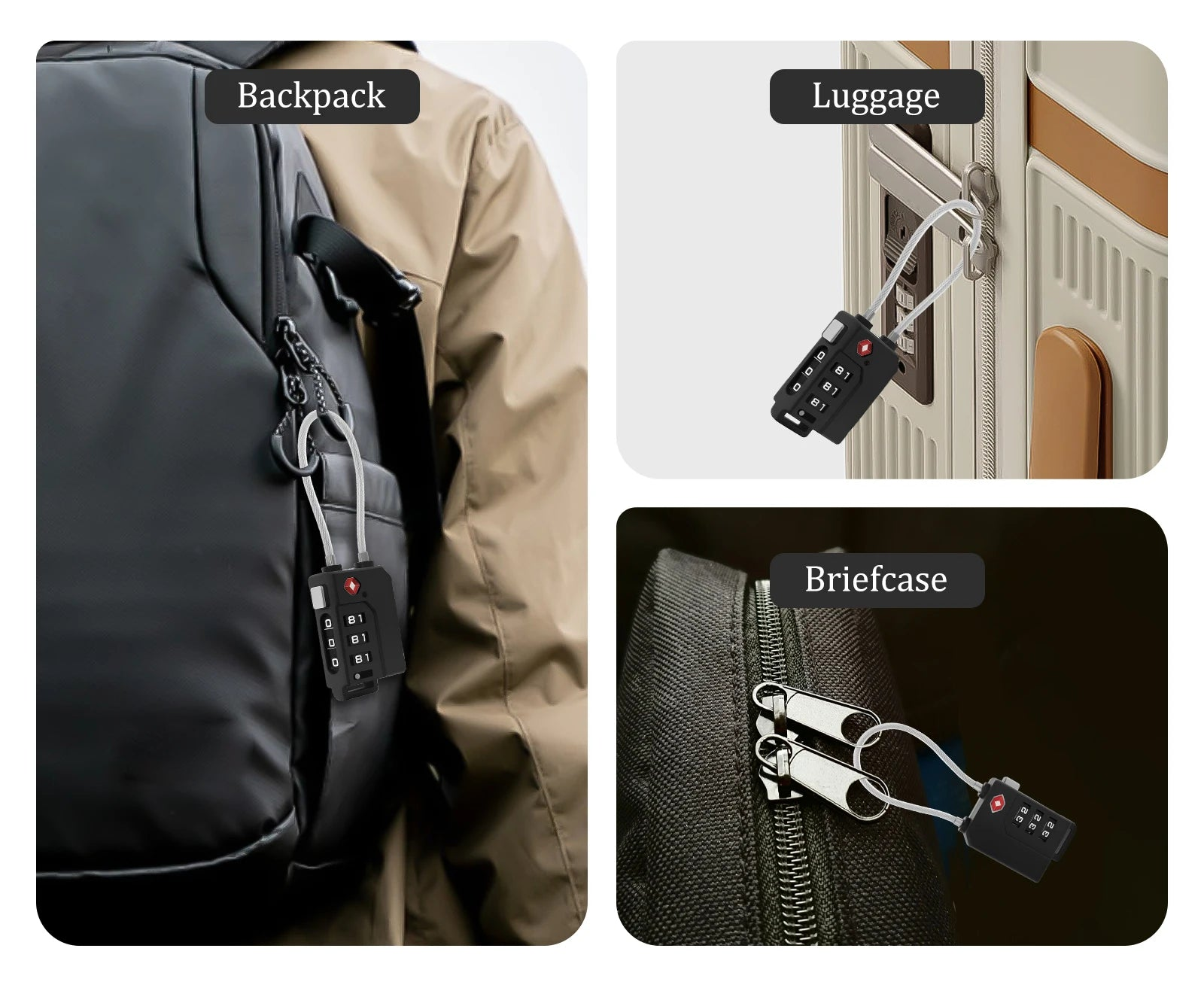 TSA Approved Combination Lock (2 or 4 pack)