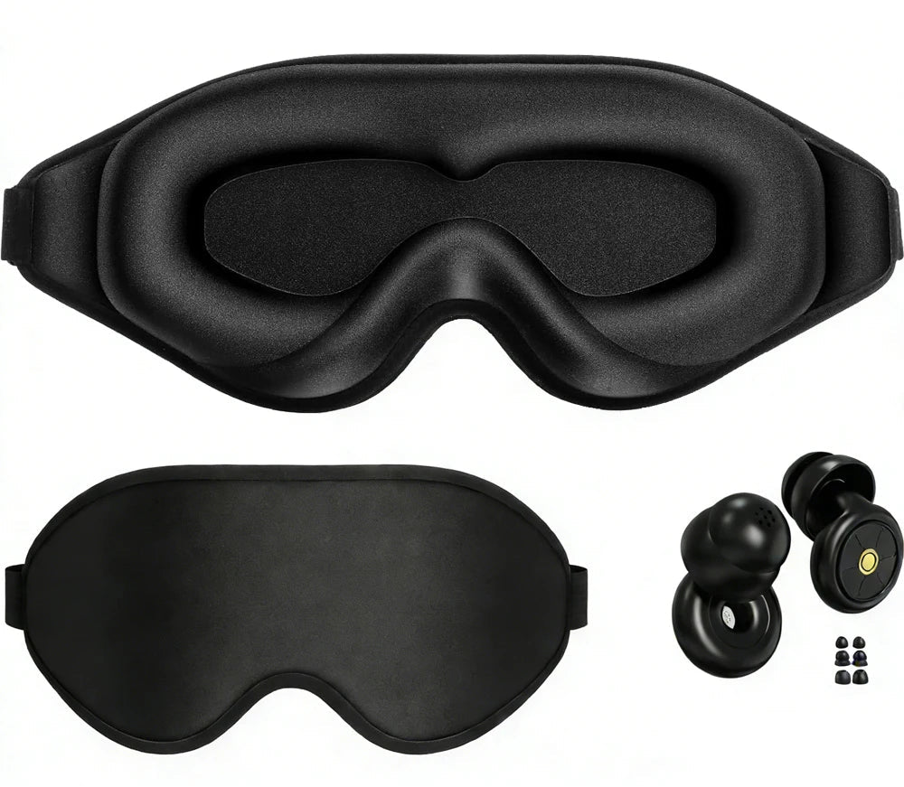 Black Out Eye Mask + Noise Cancelling Earplugs