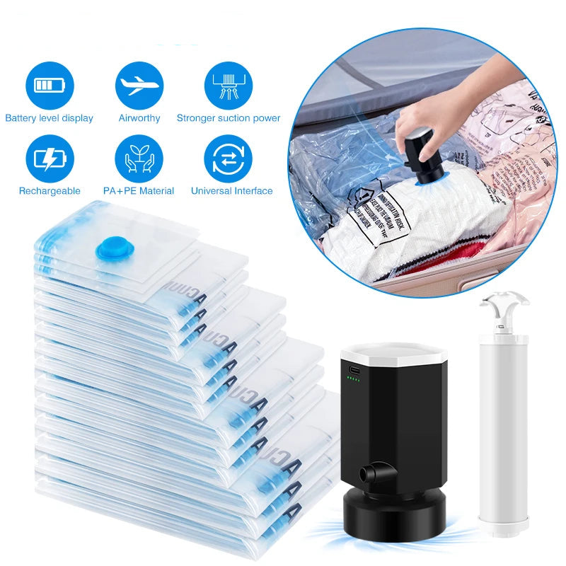 Cordless Electric pump and Vacuum Storage Bags