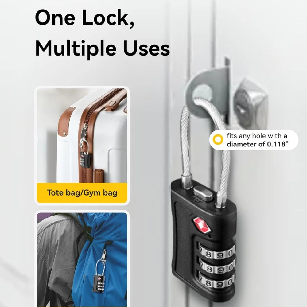 TSA Approved Combination Lock (2 or 4 pack)