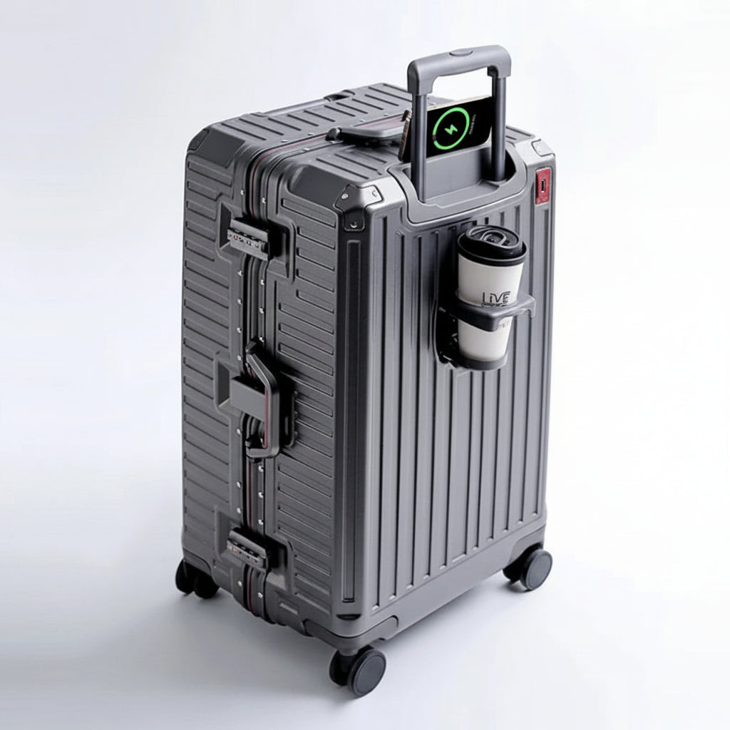 Aluminium Trolley Case With USB Charging Port