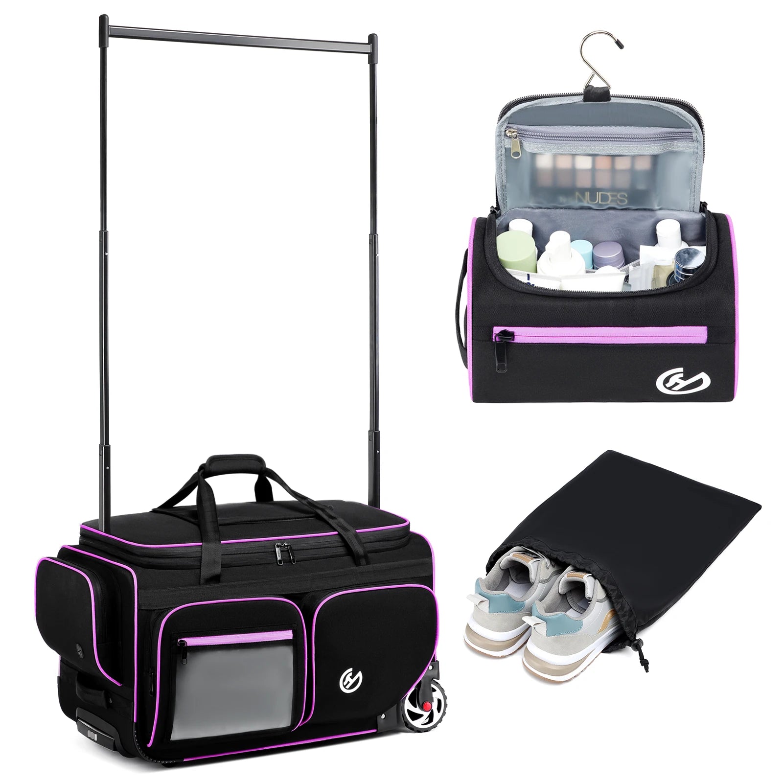 Travel Bag With Adjustable Garment Rack